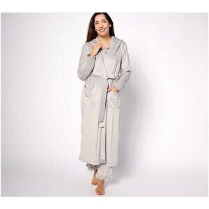 Berkshire Homewear Island Fleece Hooded Robe Chateau Grey,1X